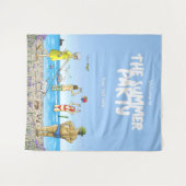 Zomerfeest op het strand wandkleed (Voorkant (horizontaal))