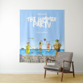 Zomerfeest op het strand wandkleed (In situ)