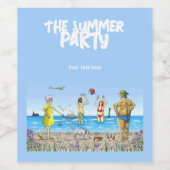 Zomerfeest op het strand wijn etiket (Enkel label)
