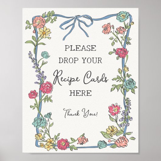 Zomerfeest Pastelkleurige Bloemen Recept Delen Poster (Voorkant)