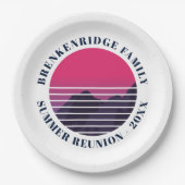 Zomerfeest Retro Sunset Bergen Custom Papieren Bordje (Voorkant)