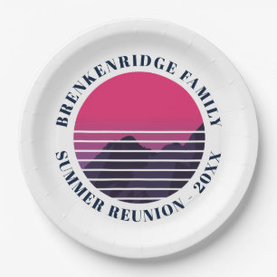 Zomerfeest Retro Sunset Bergen Custom Papieren Bordje