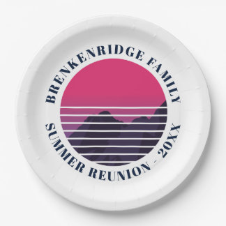 Zomerfeest Retro Sunset Bergen Custom Papieren Bordje