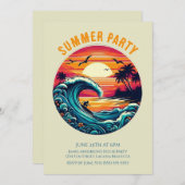 Zomerfeest - Retro Surfer bij zonsondergang Kaart (Voorkant / Achterkant)