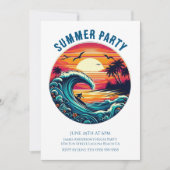 Zomerfeest - Retro Surfer Kaart (Voorkant)