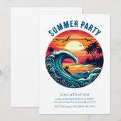 Zomerfeest - Retro Surfer Kaart (Voorkant / Achterkant)