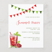 Zomerfeest rode drink buitenuitnodiging (Voorkant)