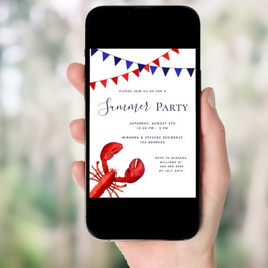 Zomerfeest rode kreeft strand buiten kaart