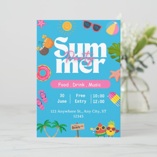Zomerfeest Strand Kaart (Staand voorkant)
