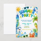 Zomerfeest Strand Verjaardagsfeest Kaart (Voorkant / Achterkant)