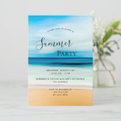 Zomerfeest strand zee uitnodiging (Staand voorkant)