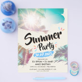 Zomerfeest / strandfeest (sjabloon) flyer (Enkel)