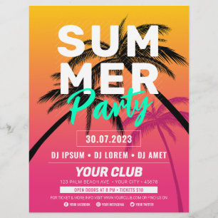 Zomerfeest / Strandfeest / Zomerfeest Flyer
