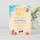 zomerfeest | Strandverjaardagsfeestje Kaart (Staand voorkant)