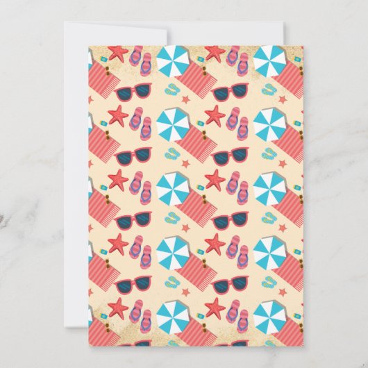 zomerfeest | Strandverjaardagsfeestje Kaart (Achterkant)