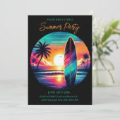 Zomerfeest- Sunset Surfboard Vibes- Kaart (Staand voorkant)