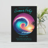 Zomerfeest - Surfen op een grote golf- Kaart (Staand voorkant)