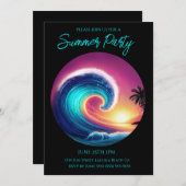 Zomerfeest - Surfen op een grote golf- Kaart (Voorkant / Achterkant)