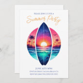 Zomerfeest - Surfplank in de zonsondergang Kaart (Voorkant / Achterkant)