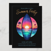 Zomerfeest - Surfplank in de zonsondergang Kaart (Voorkant / Achterkant)