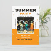 Zomerfeest Trendy uitnodiging (Staand voorkant)