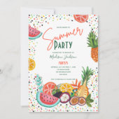 Zomerfeest tropisch fruit uitnodiging (Voorkant)