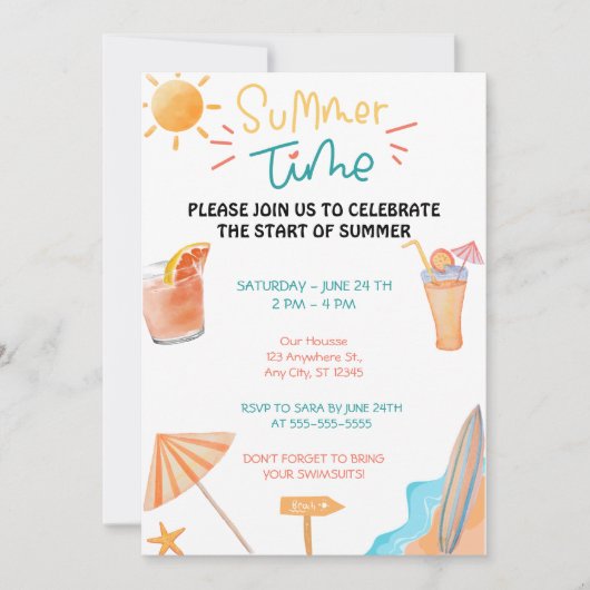 Zomerfeest Uitnodiging (Voorkant)