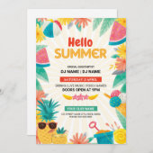 Zomerfeest Uitnodiging Flyer Sjabloon (Voorkant / Achterkant)