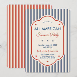 Zomerfeest Uitnodiging in Vintage Americana Stijl