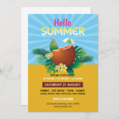 Zomerfeest Uitnodiging Sjabloon (Voorkant / Achterkant)