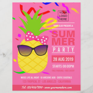 Zomerfeest van club/bedrijf met logo en foto flyer