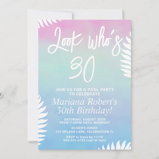 Zomerfeest Verjaardagsfeest Uitnodiging (Voorkant)