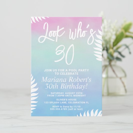 Zomerfeest Verjaardagsfeest Uitnodiging (Staand voorkant)