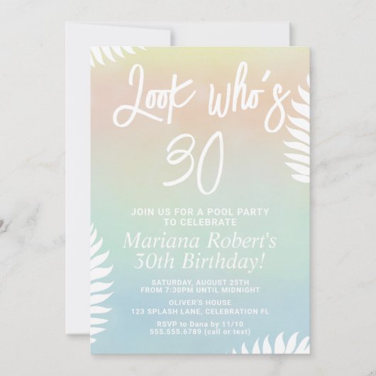 Zomerfeest Verjaardagsfeest Uitnodiging (Voorkant)