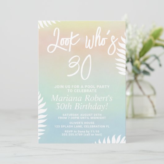 Zomerfeest Verjaardagsfeest Uitnodiging (Staand voorkant)