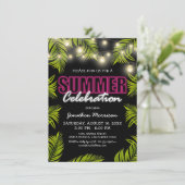 Zomerfeest Verjaardagsuitnodiging Kaart (Staand voorkant)