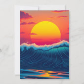 Zomerfeest-zonsondergang strand kaart (Achterkant)