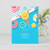 Zomerfeest zwembad kaart (Staand voorkant)