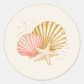 Zomerfeestje met schelpen sticker (Voorkant)