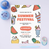 Zomerfestivalfeest, kinder festivalzomerfeest flyer (Enkel)