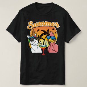 zomerflamingo en unicorn t-shirt