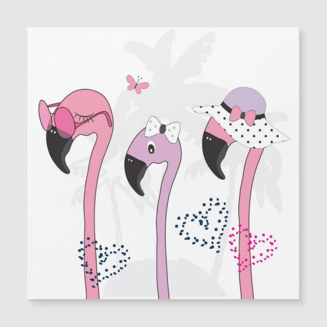 Zomerflamingo:  strandillustratie. (Voorkant)