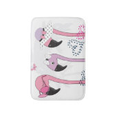Zomerflamingo: strandillustratie. badmat (Voorkant Verticaal)