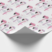 Zomerflamingo:  strandillustratie. cadeaupapier (Hoek)