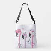 Zomerflamingo: strandillustratie. crossbody tas (Achterkant)