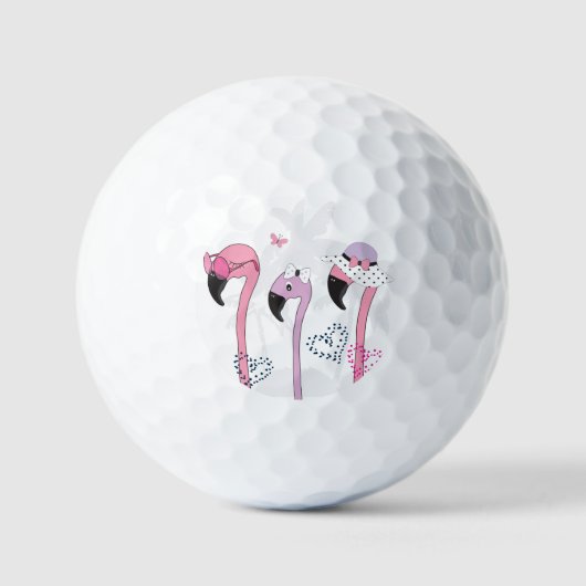Zomerflamingo: strandillustratie. golfballen (Voorkant)