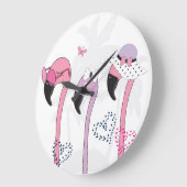 Zomerflamingo: strandillustratie. grote klok (Hoek)