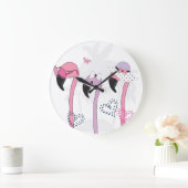 Zomerflamingo: strandillustratie. grote klok (Huis)