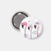 Zomerflamingo: strandillustratie. magneet (Voorkant / Achterkant)