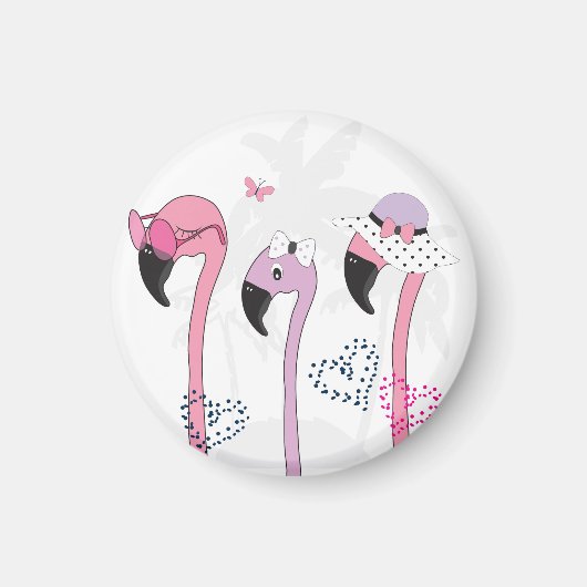 Zomerflamingo: strandillustratie. magneet (Voorkant)